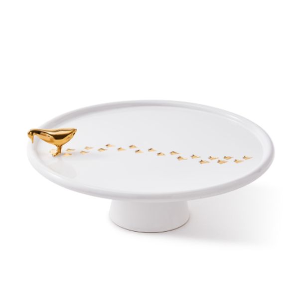 PLATE WALKING DUCK WHITE/GOLD