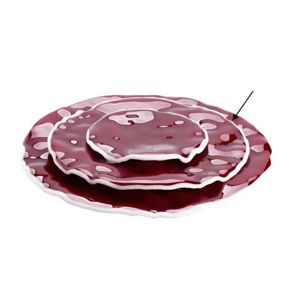 MERLOT GLASS PLATE 23CM