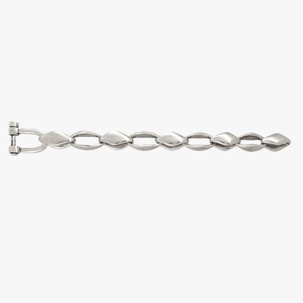 PULSERA GRILLETE ROMBOS PLATA